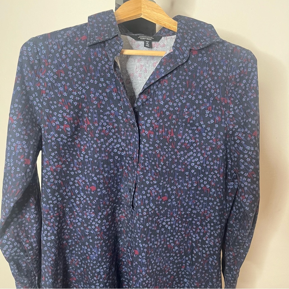 Stockholm Atelier & Other Stories Women’s Navy Floral A~Line Mini Dress Sz 8 - Picture 8 of 9